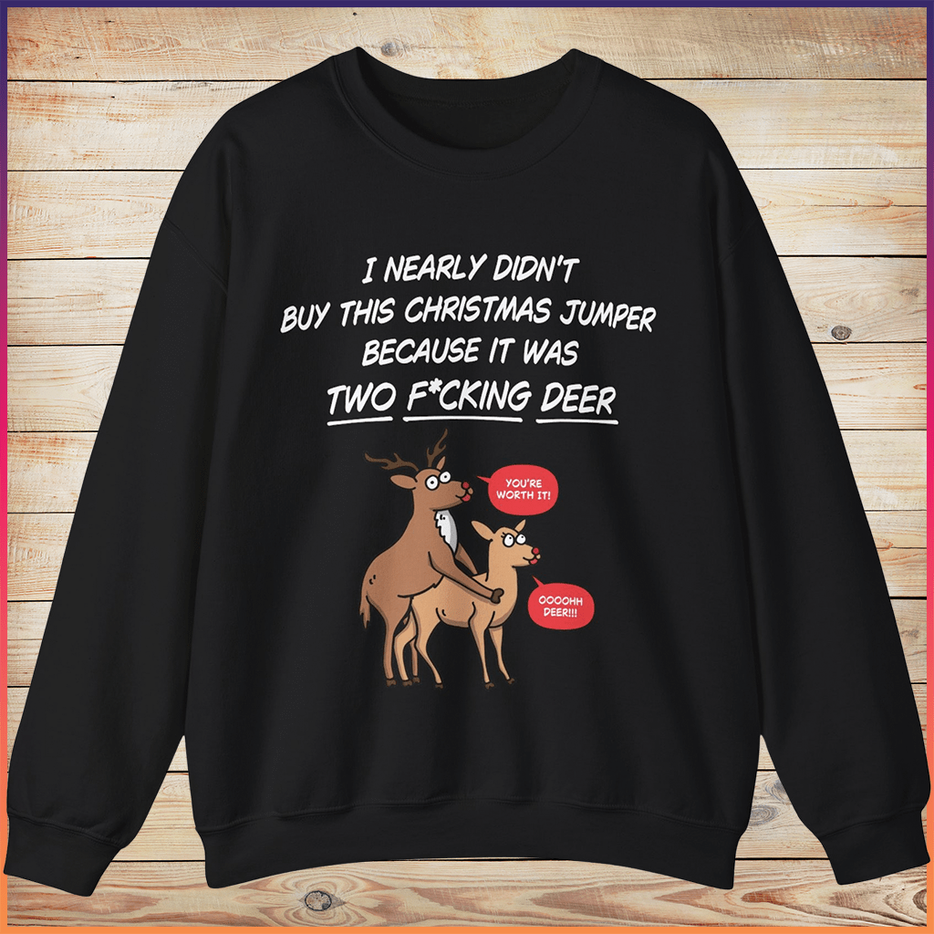 Humorous Holiday Deer Jumper