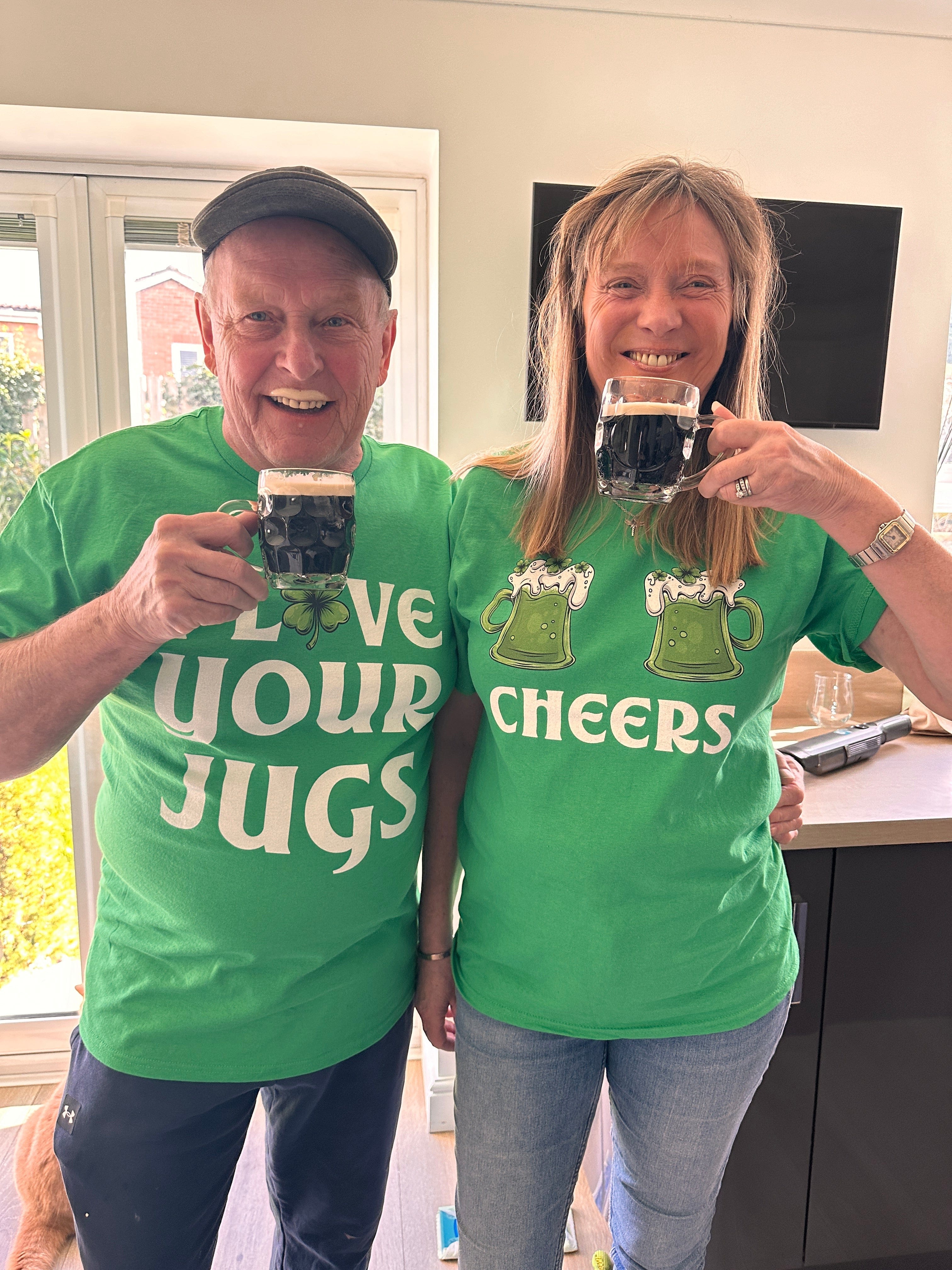 I Love Your Jugs & Cheers - St Patrick's Day Couples Drinking Shirts