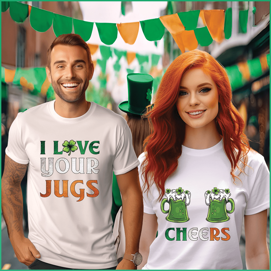 I Love Your Jugs & Cheers White Tees Bundle