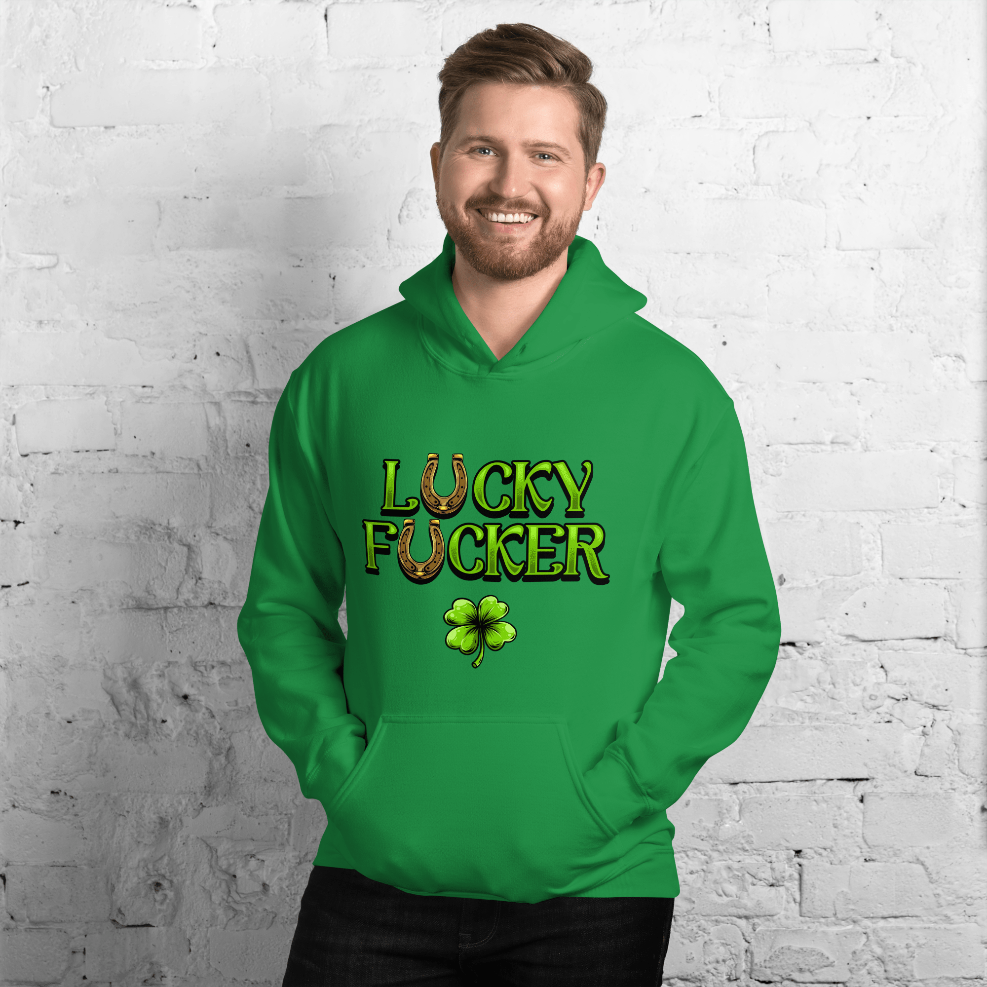 Lucky & Lucky F*ucker St Patricks day Drinking Hoodies