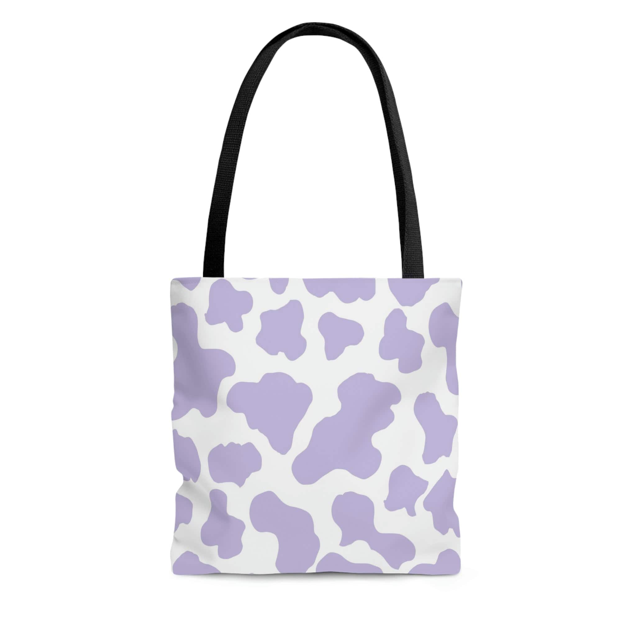 Purple Cow Print Tote Bag