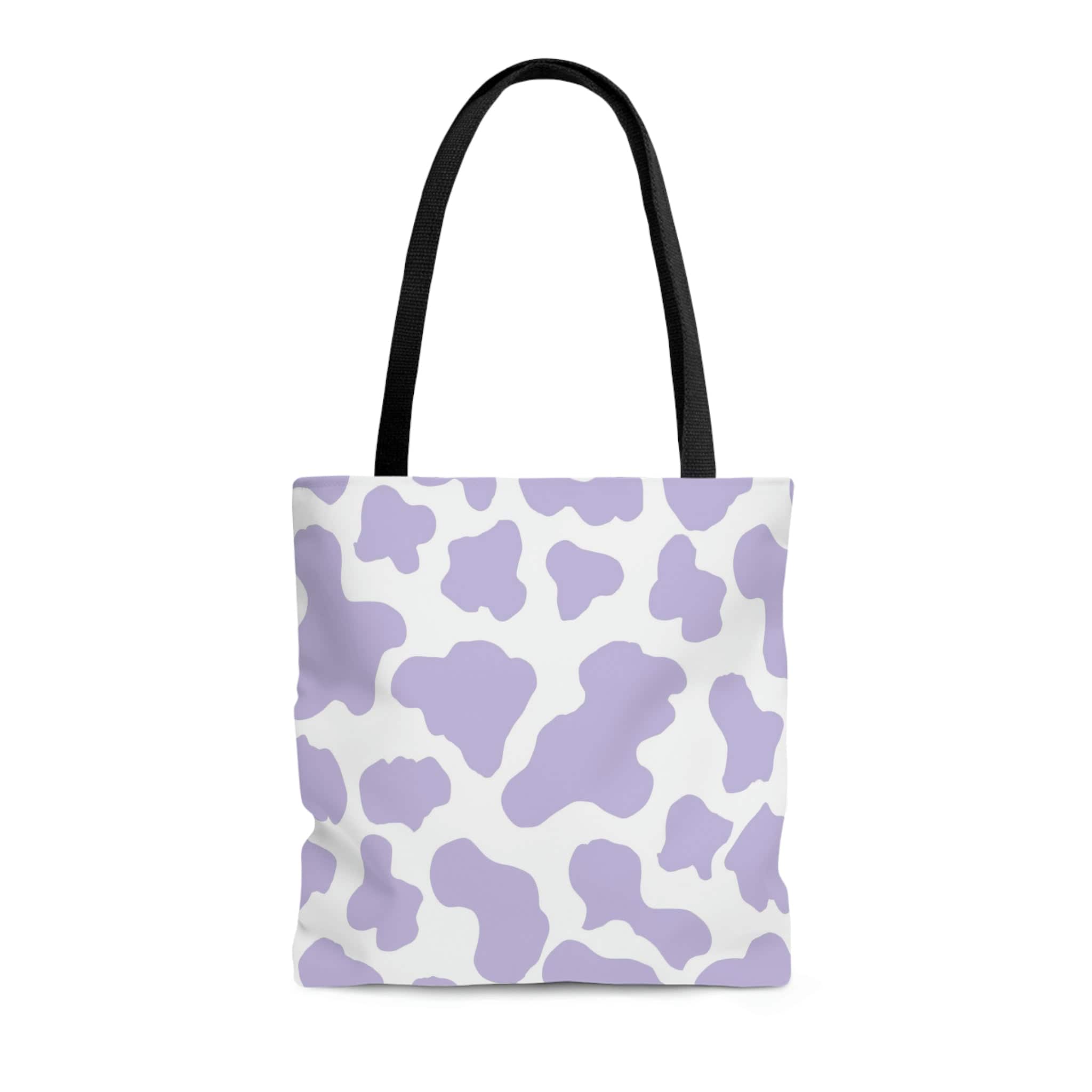 Purple Cow Print Tote Bag