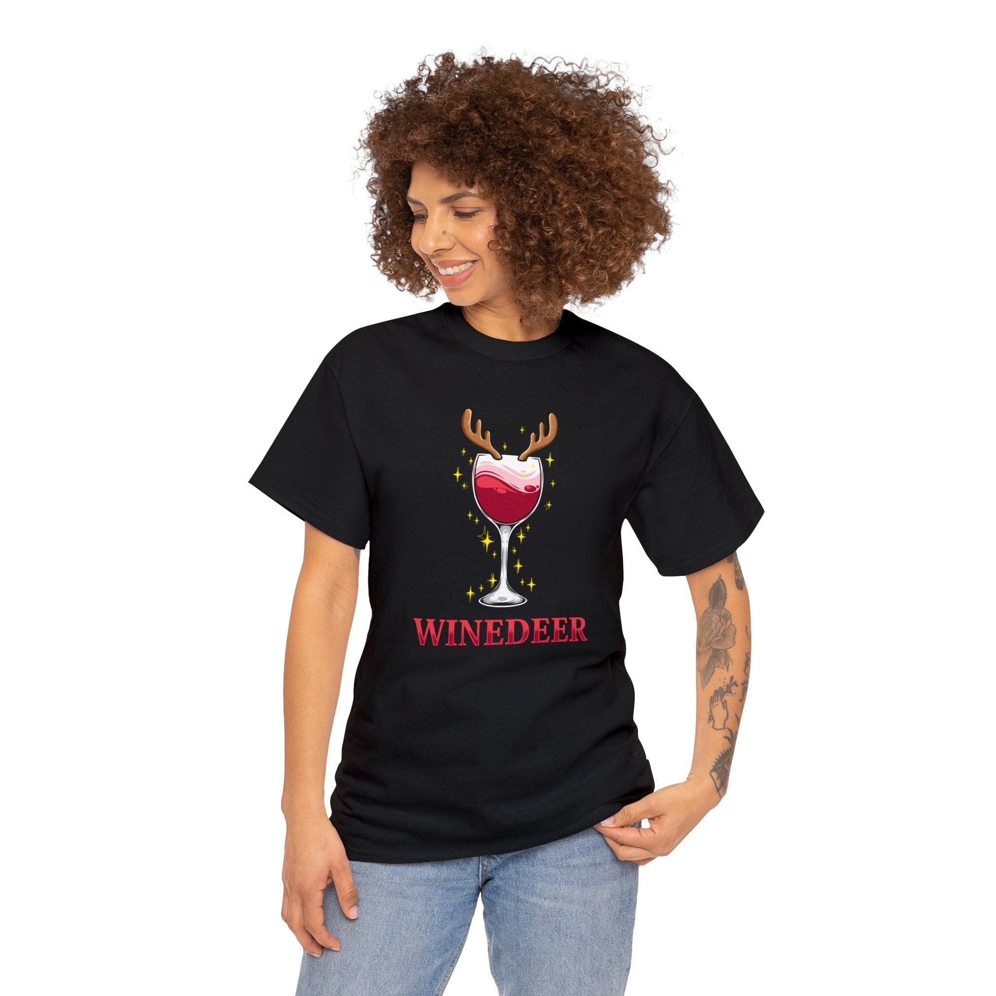 Winedeer Unisex Black Tee