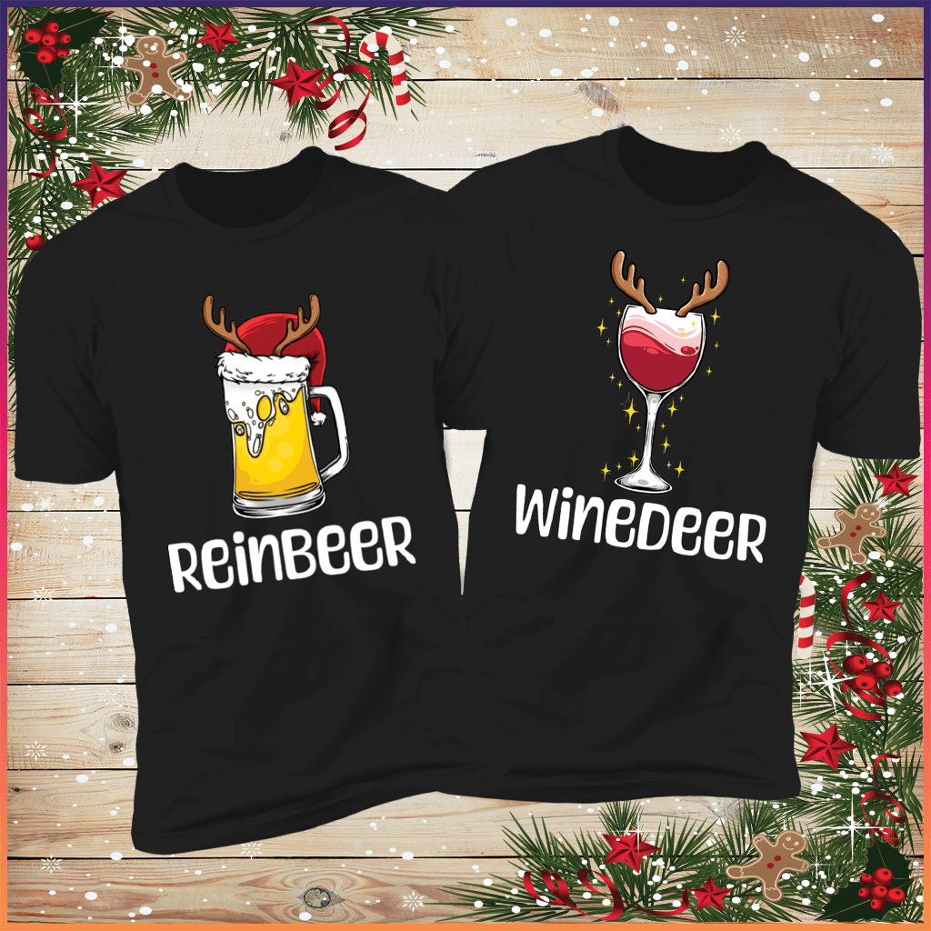 ReinBeer & WineDeer Deluxe Couples Tees