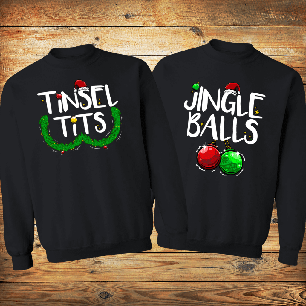 Tinsel Tits & Jingle Balls | Black Sweatshirts