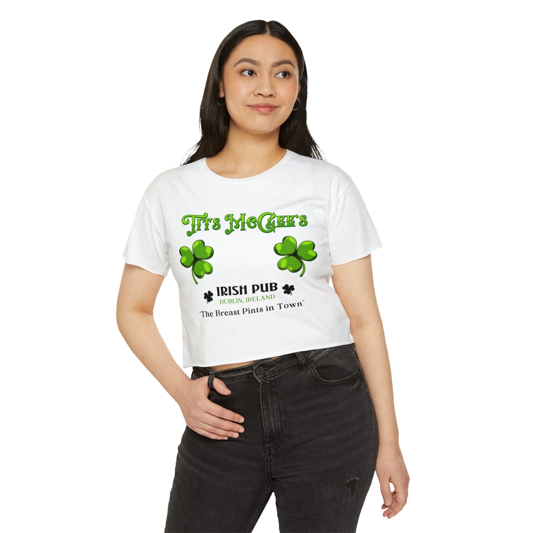 Tits McGee’s Irish Pub Funny St. Patrick’s Day Crop Top